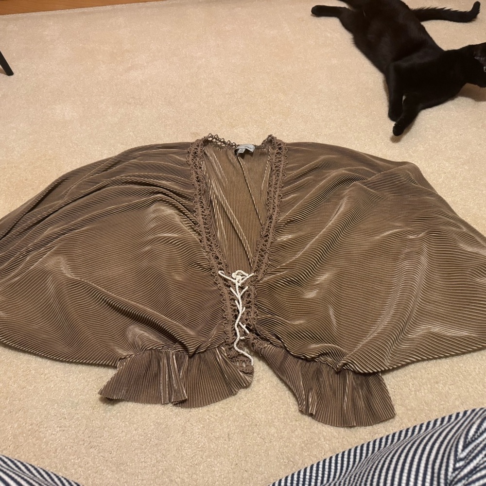 Brown Striped Kimono Cardigan